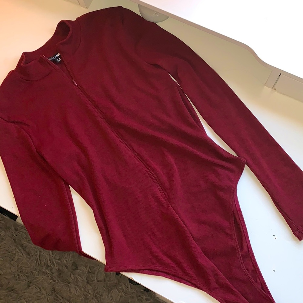 Thick Burgundy Bodysuit Fashion Nova